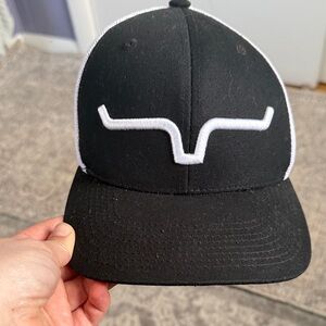 Black and White Mesh Trucker Cap with Raised Logo